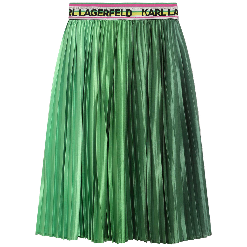 KARL LAGERFELD FW23 Pleated Metallic Skirt