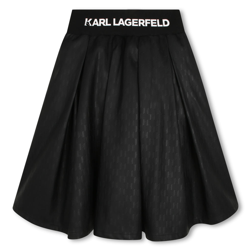 KARL LAGERFELD FW23 Faux Leather Skater Skirt