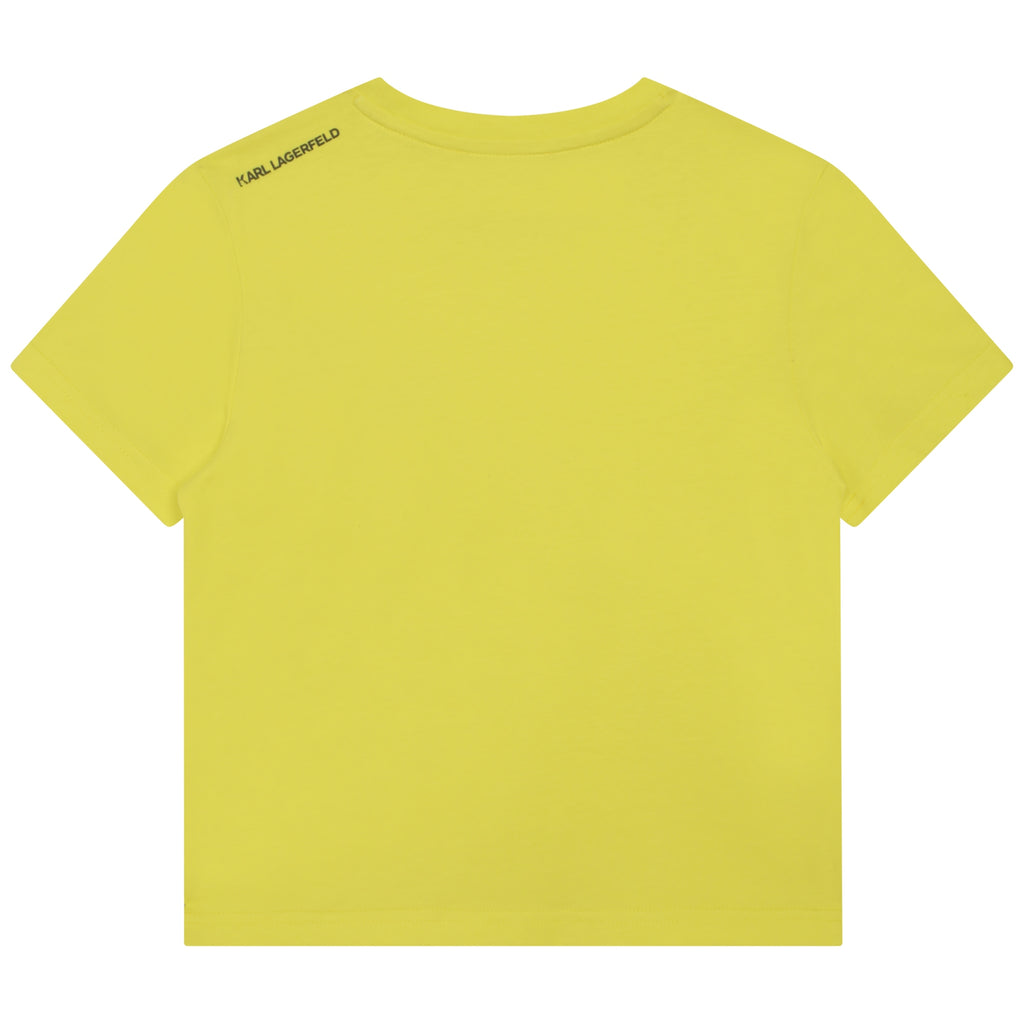 KARL LAGERFELD FW23 Organic Cotton Logo Short Sleeve T-shirt in Lemon