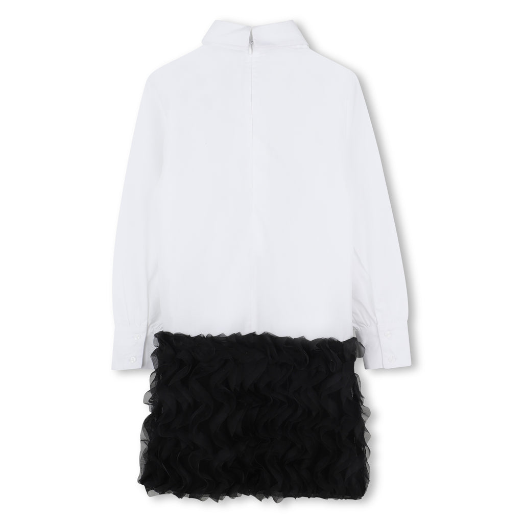 KARL LAGERFELD FW25 Mini-me BI-COLOR TIE DETAIL SHIRT DRESS