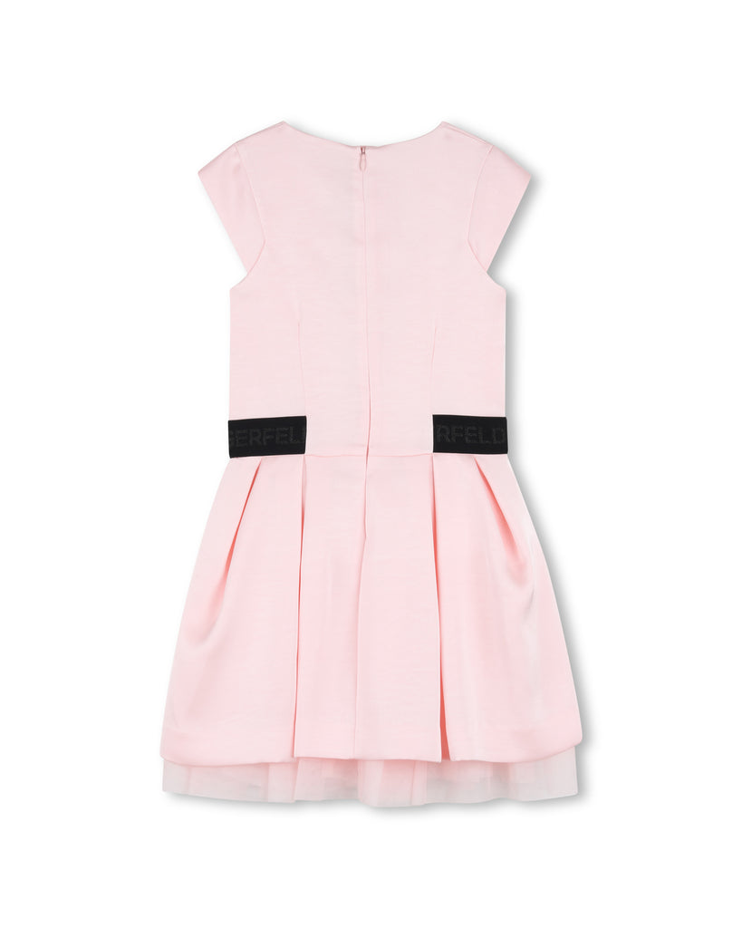 KARL LAGERFELD SS26 DRESS IN SATIN AND RESILLE