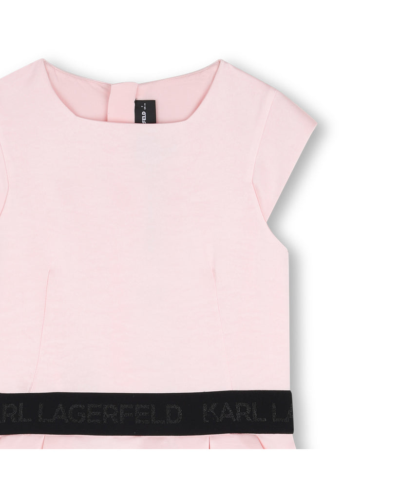 KARL LAGERFELD SS26 DRESS IN SATIN AND RESILLE