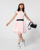 KARL LAGERFELD SS26 DRESS IN SATIN AND RESILLE
