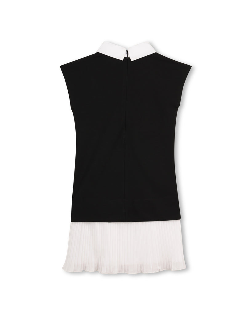 KARL LAGERFELD SS26 SHORT-SLEEVES DRESS IN MILANO WITH REMOVABLE TIE