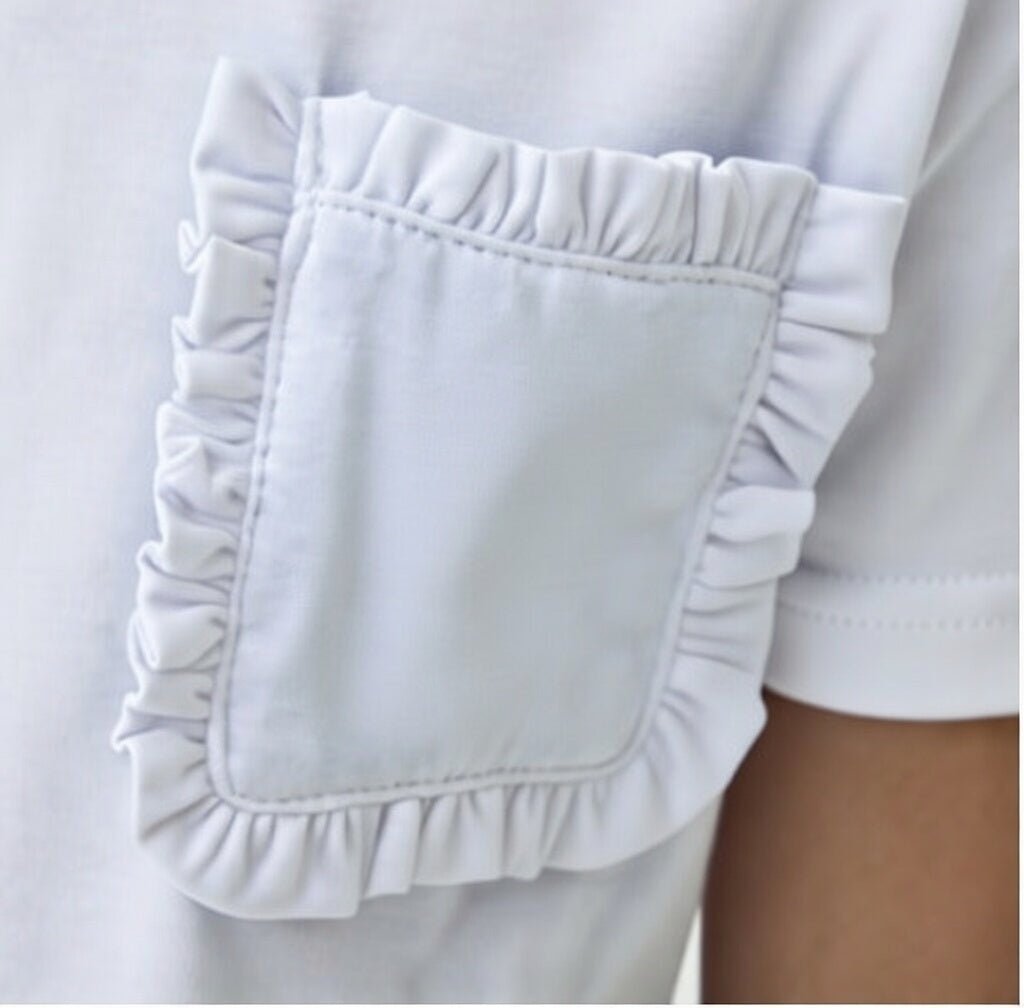 COMPANIA FANTASTICA SS26 Short Sleeved T-shirt With Ruffled Pocket