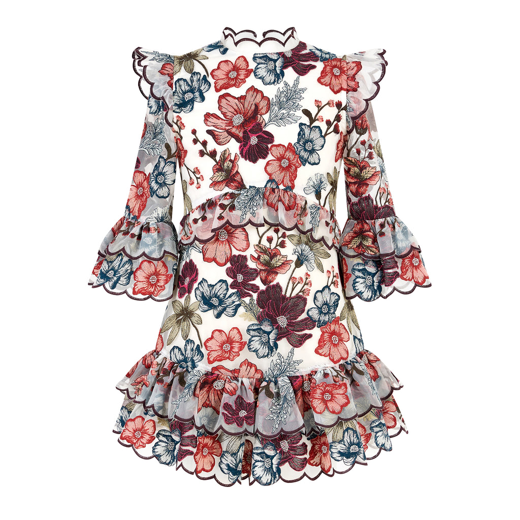 MARLO KIDS Elana Embroidered Sleeve Mini dress