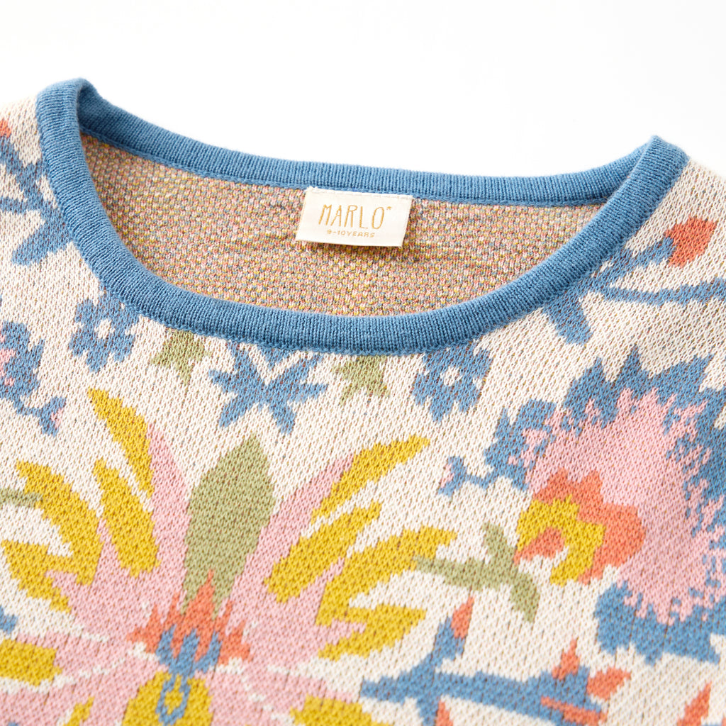 MARLO KIDS Elora Knit Floral Sweater Top