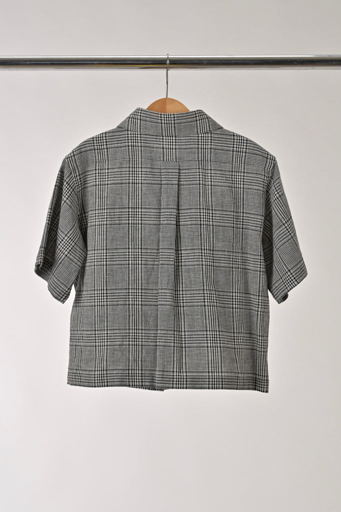 TAGO SS24 Glen Check Short Sleeve Shirt with  Bunny Graphic