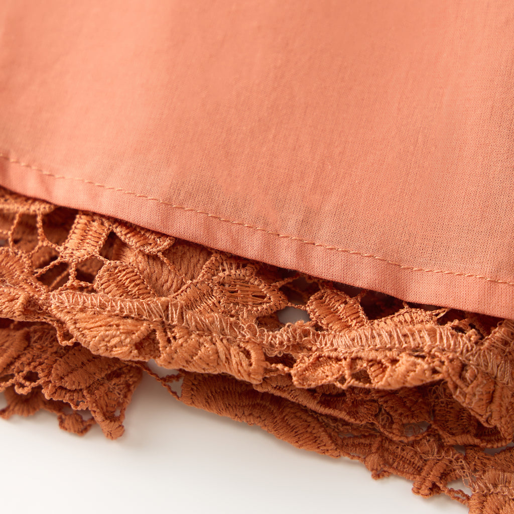 MARLO KIDS Esme Embroidered Sleeve Mini Dress in Cinnamon