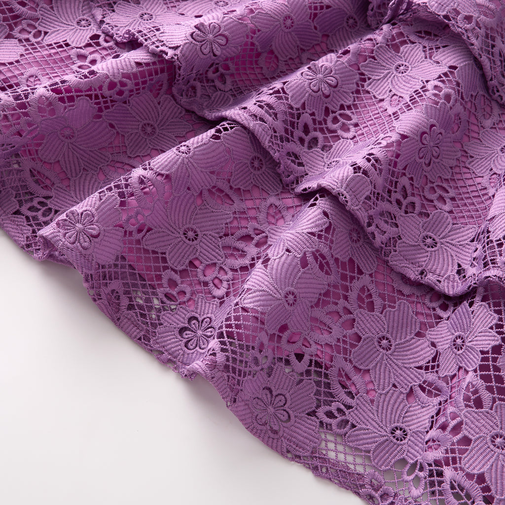 MARLO KIDS Gianna Embroidery Mini Dress in Grape