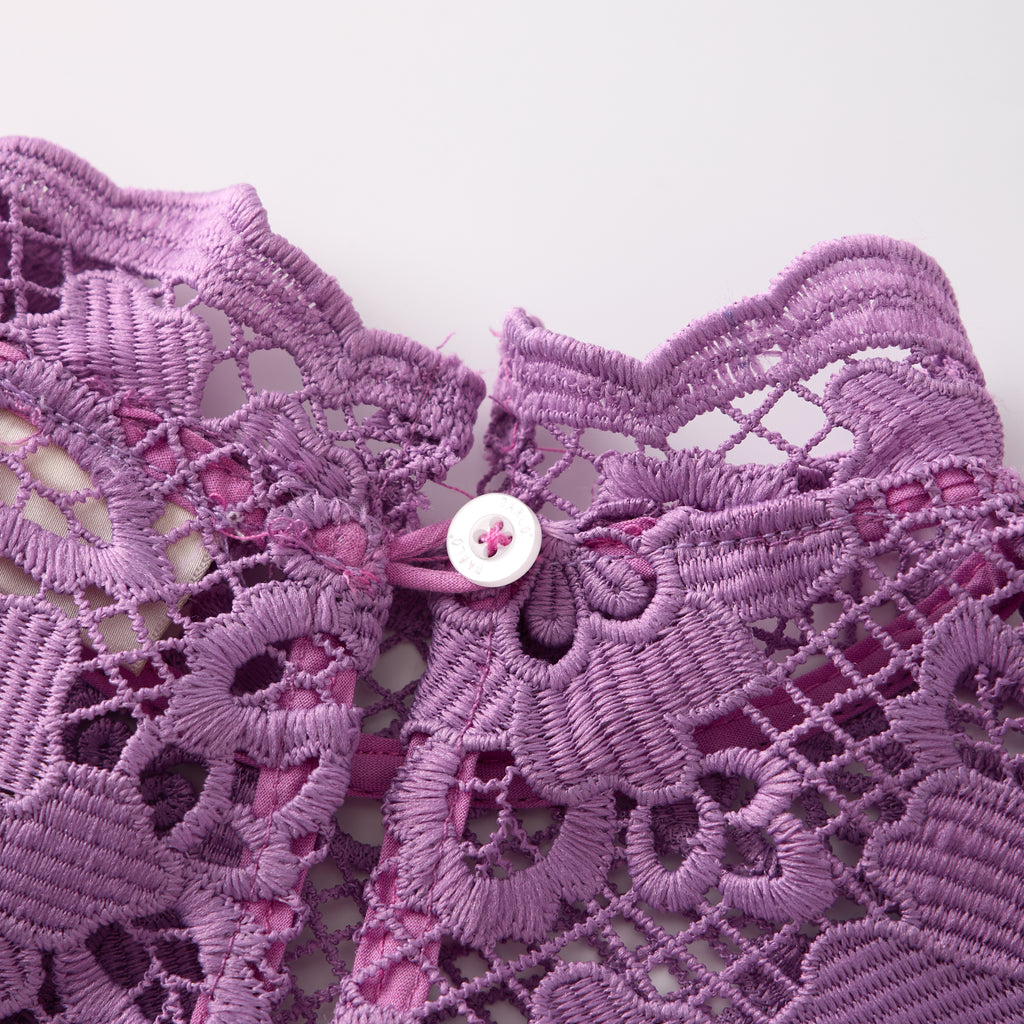 MARLO KIDS Gianna Embroidery Mini Dress in Grape