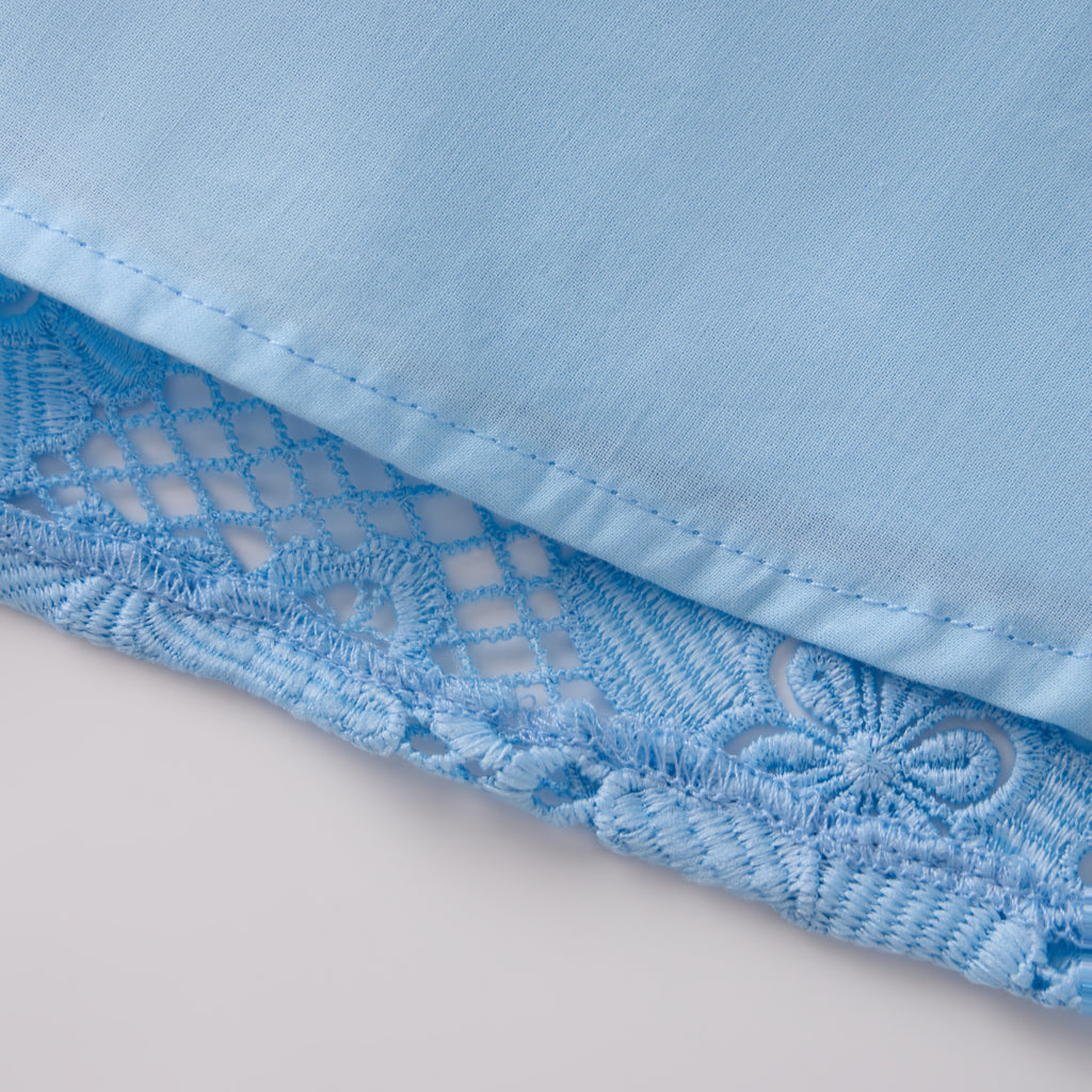 MARLO KIDS Gianna Embroidery Mini Dress in Powder Blue