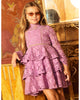MARLO KIDS Gianna Embroidery Mini Dress in Grape