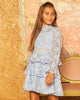 MARLO KIDS Gianna Embroidery Mini Dress in Powder Blue