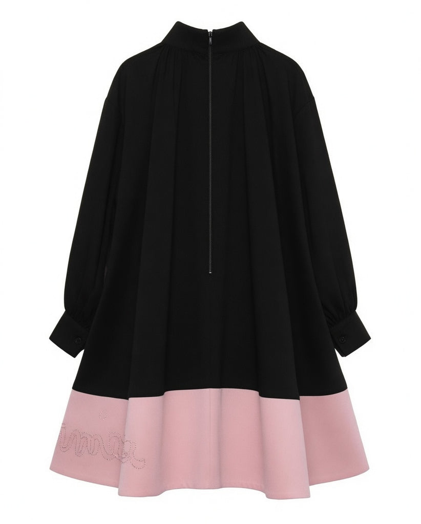 MIMISOL FALL 2026 Bi-Color Vaiella Dress in Black and Pink