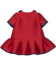 MIMISOL FALL 2026 Bi-Color Micado Baby Dress in Red