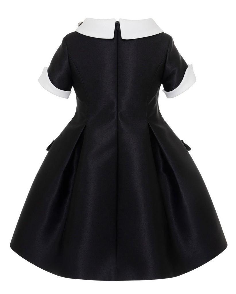 MIMISOL FALL 2026 Embellished Mikado Dress in Black and White