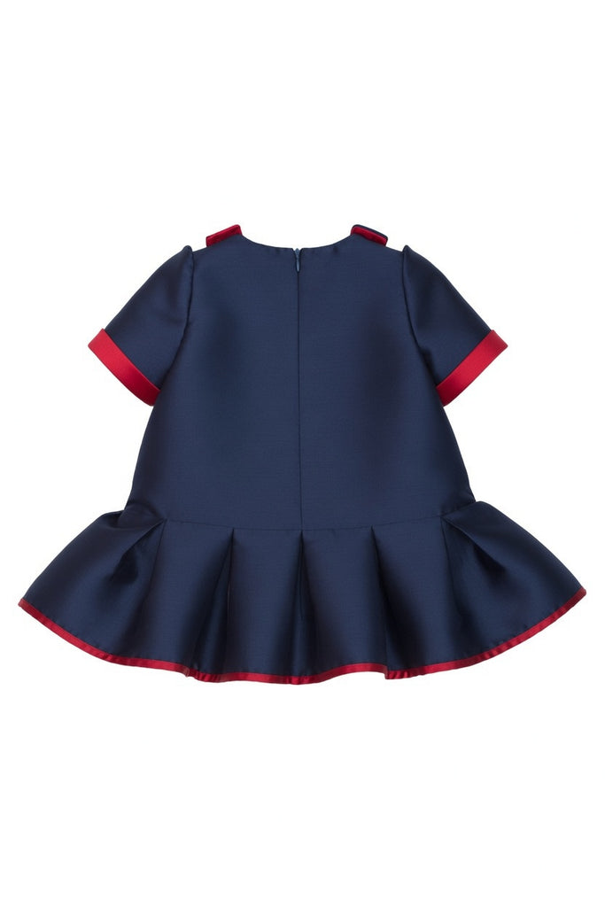 MIMISOL FALL 2026 Bi-Color Micado Baby Dress in Navy