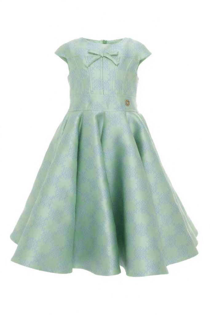 ELIE SAAB FALL 2026 Jacquard Logo Dress in Light Green