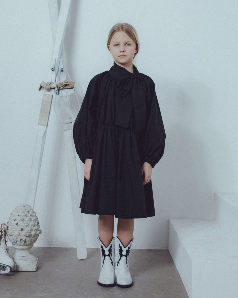 UNLABEL FW23 Serenity Dress with Bow in Black