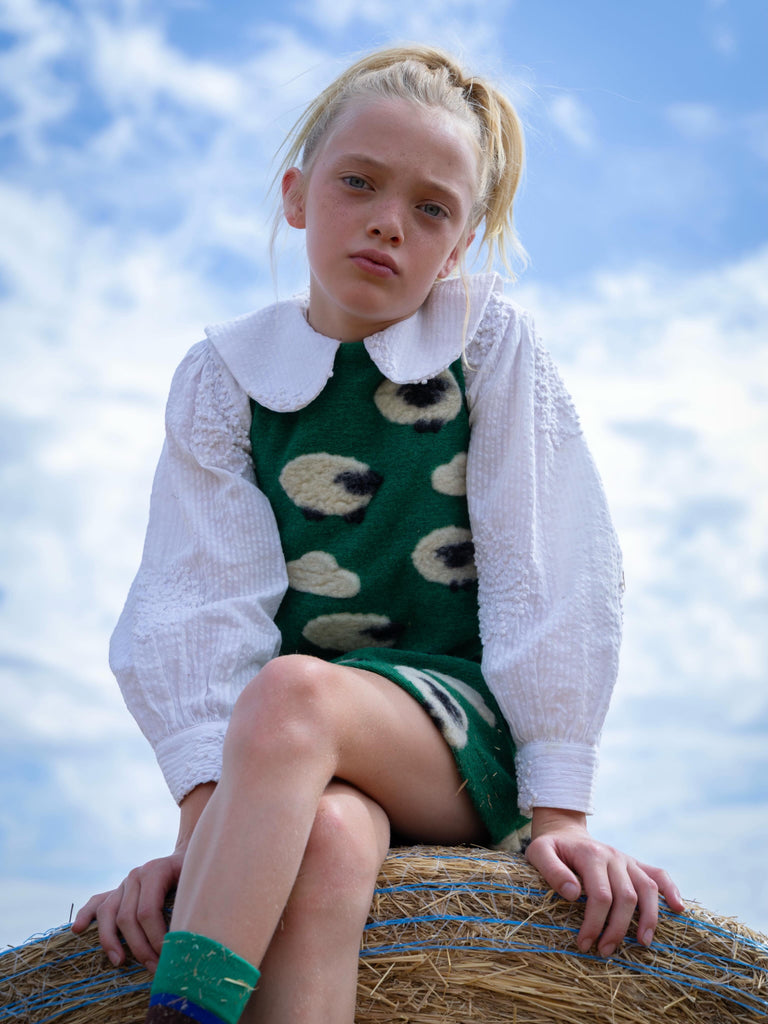 FISH & KIDS FALL 2026 SHEEP PINAFORE DRESS