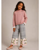 MONNALISA FALL 2026 Viscose Twill Pants with Rose Design
