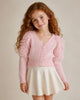 MONNALISA FALL 2026 Fringe Pink Cardigan