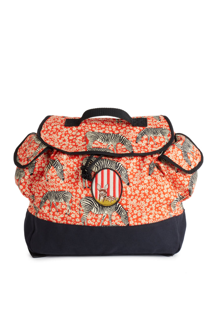 WOLF AND RITA "Bill & Tilda" Paola Canvas Backpack in Zebra Garden