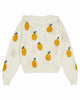 EMILE ET IDA AW23 Intarsia Ruffle Collar Cardigan in Lemons