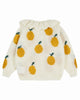 EMILE ET IDA AW23 Intarsia Ruffle Collar Cardigan in Lemons