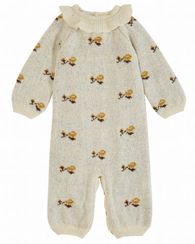 EMILE ET IDA Cotton Terry Playsuit in Apples