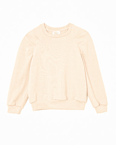 PETITE AMALIE "Petite Pink" Ruffle Front Cable Knit Sweater