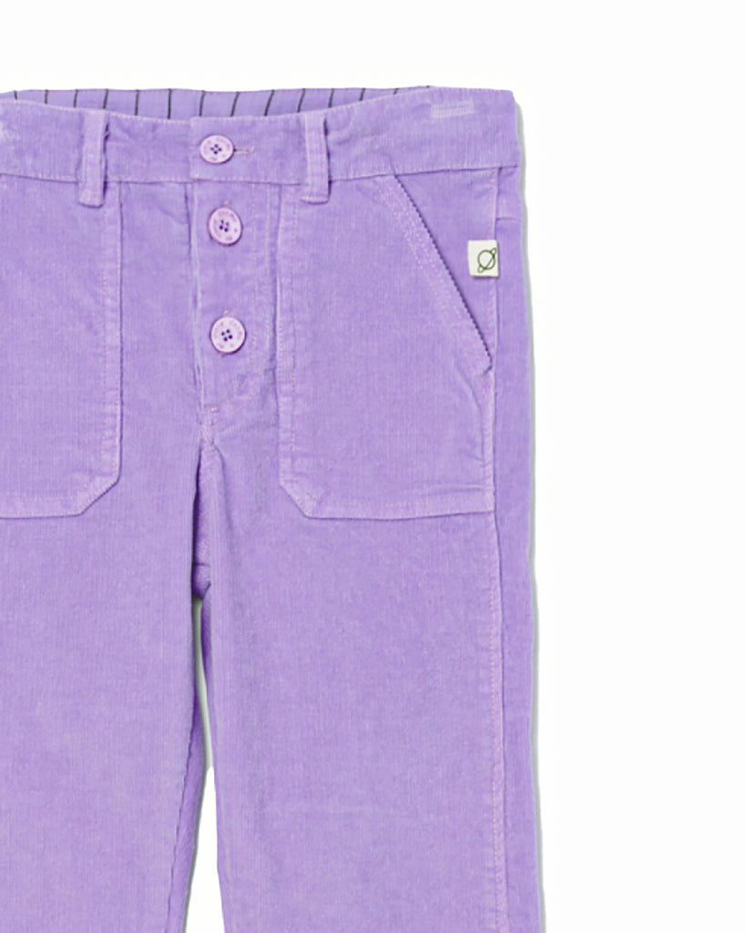 MY LITTLE COZMO "MANIFESTO n°1" Pinwale Corduroy Flared Pants in Mauve