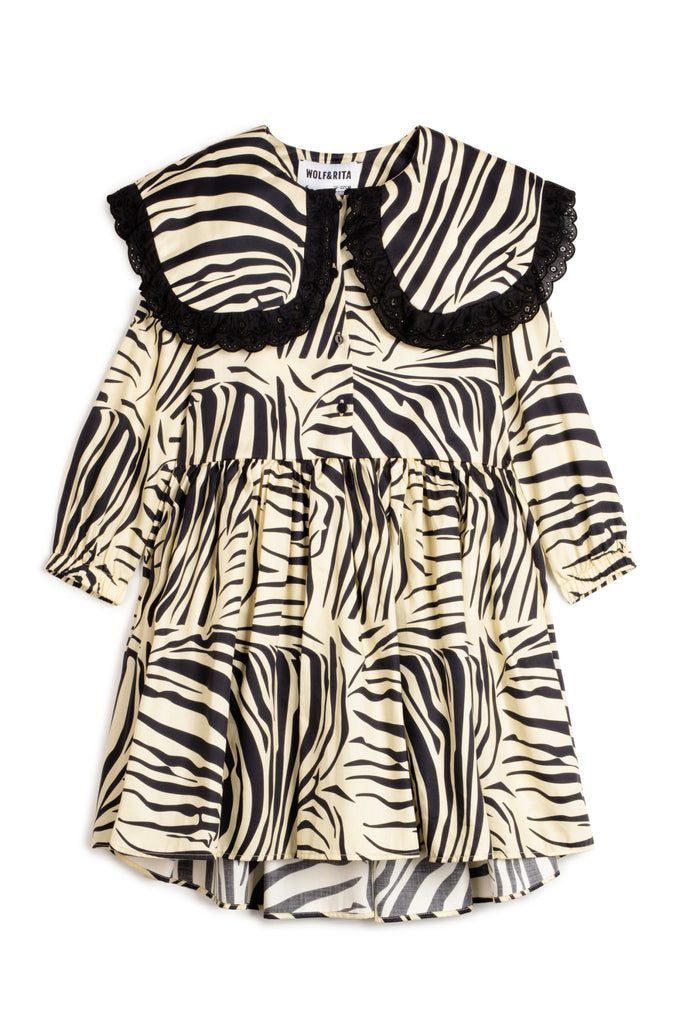 WOLF AND RITA "Bill & Tilda" Gilberta Dress in Zebra Black