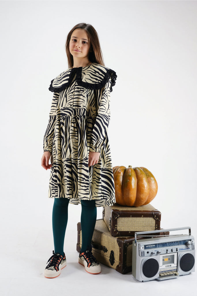 WOLF AND RITA "Bill & Tilda" Gilberta Dress in Zebra Black