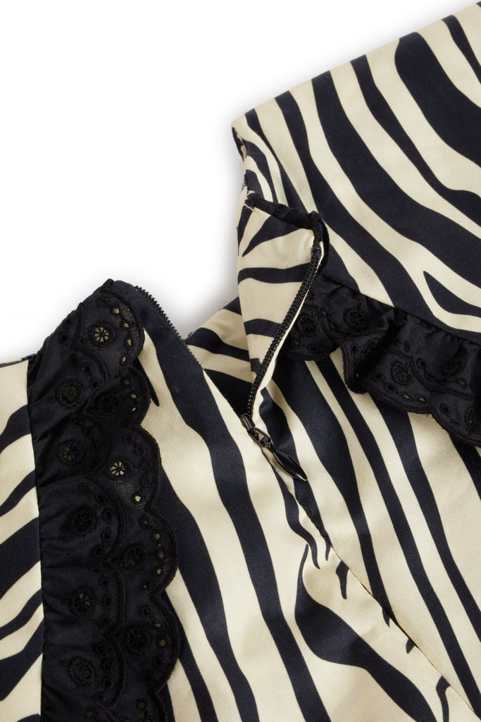 WOLF AND RITA "Bill & Tilda" Ermelinda Blouse Top in Zebra Black