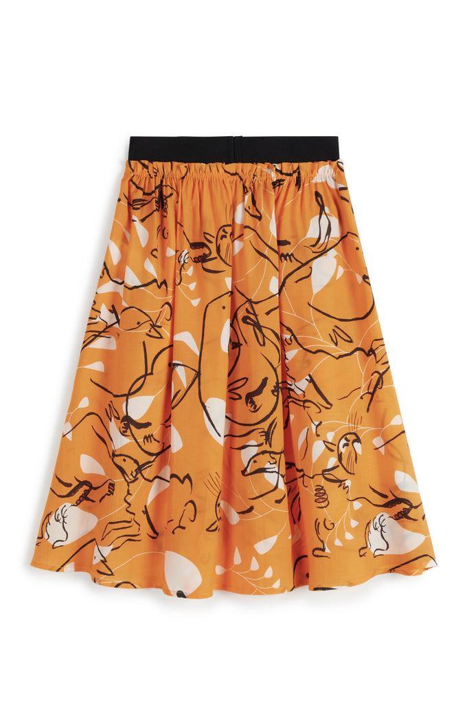 WOLF AND RITA "An Ode To Summer" SILVINA MOBILES MIDI SKIRT