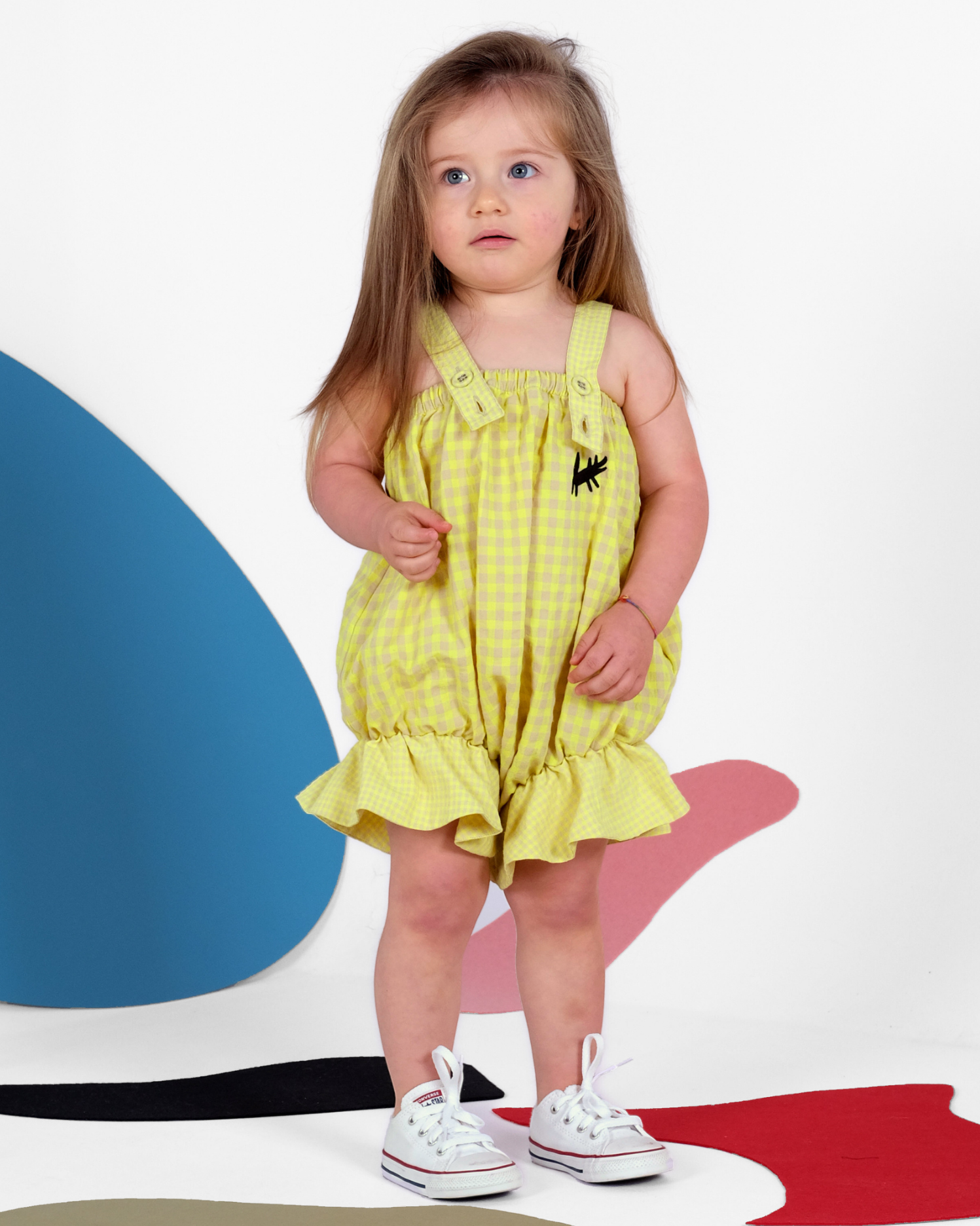 週末限定 25SS ウルフアンドリタ REGINA FLUOR ロンパース 黄色 WOLF AND RITA 'A Thousand Rainbows' Baby REGINA FLUOR Jumpsuit Onesie