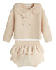 C'ERA UNA VOLTA Baby Lana Bloomer and Cardigan Set in Champagne