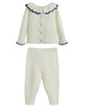 C'ERA UNA VOLTA Baby Zoe Knit Pants and Cardigan Set in Cream