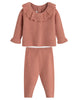 C'ERA UNA VOLTA Baby Zoe Knit Pants and Cardigan Set in Peach