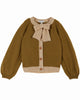 EMILE ET IDA FW25 CONTRAST BOW CARDIGAN SWEATER