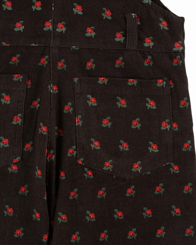 EMILE ET IDA FW25 PRINTED MICRO CORDUROY OVERALLS in FLOWER PRINT