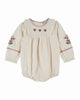 EMILE ET IDA FW25 BEBE ROMPER WITH EMBROIDERED ROSES