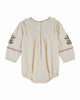 EMILE ET IDA FW25 BEBE ROMPER WITH EMBROIDERED ROSES
