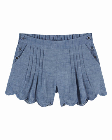 EMILE ET IDA SS26 Collared Short Sleeve Sweater with Spring Intarsia