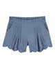 EMILE ET IDA SS26 Chambray Scalloped Shorts