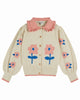 EMILE ET IDA SS26 Long Sleeve Cardigan with Flower Intarsia