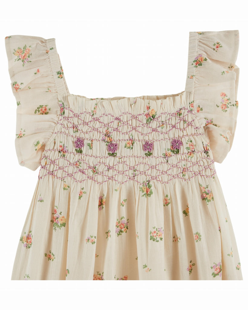 EMILE ET IDA SS26 Sun Dress with Smocked Bodice and Scalloped Edge