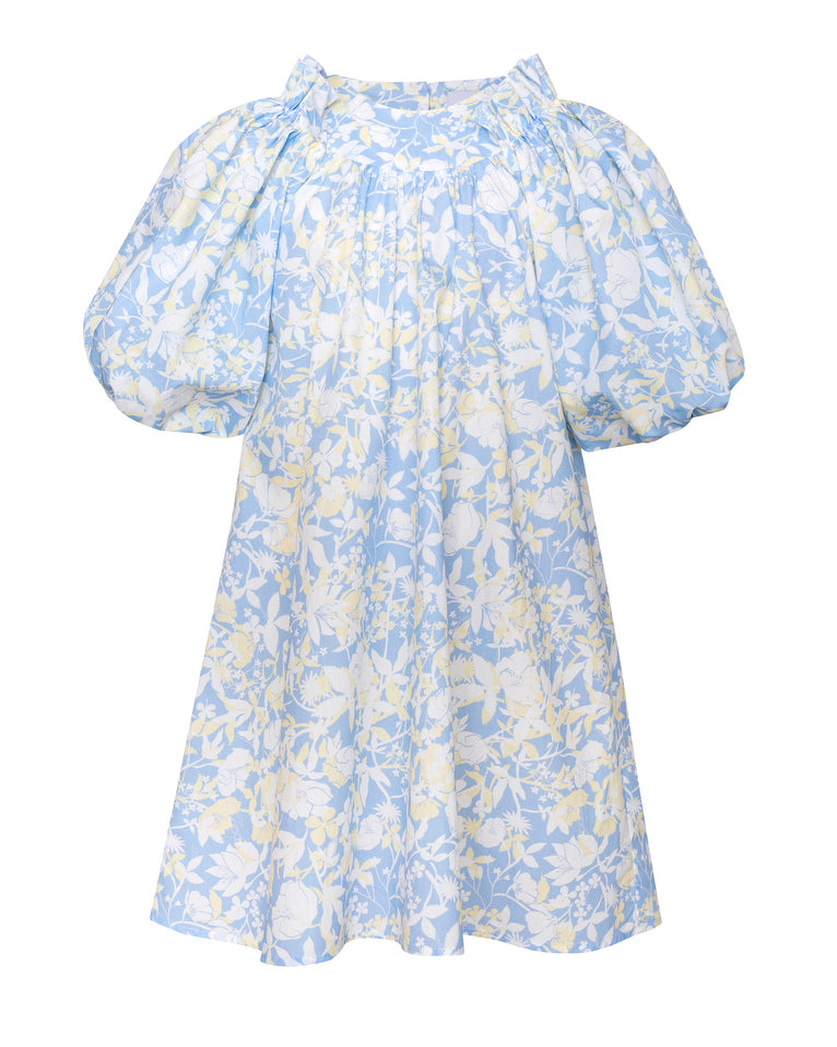 cotton puff sleeve dress White mini cotton poplin dress with puff sleeves main image 1
